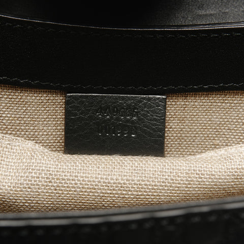 GUCCI Leather Micro GG Shimmer Chain Emily 449635 Shoulder Bag black WS26788