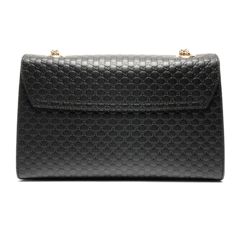 GUCCI Leather Micro GG Shimmer Chain Emily 449635 Shoulder Bag black WS26788
