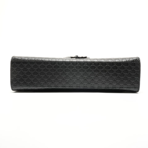 GUCCI Leather Micro GG Shimmer Chain Emily 449635 Shoulder Bag black WS26788