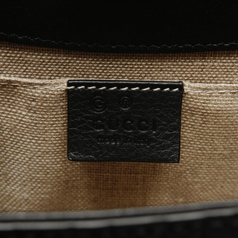 GUCCI Leather Micro GG Shimmer Chain Emily 449635 Shoulder Bag black WS26788