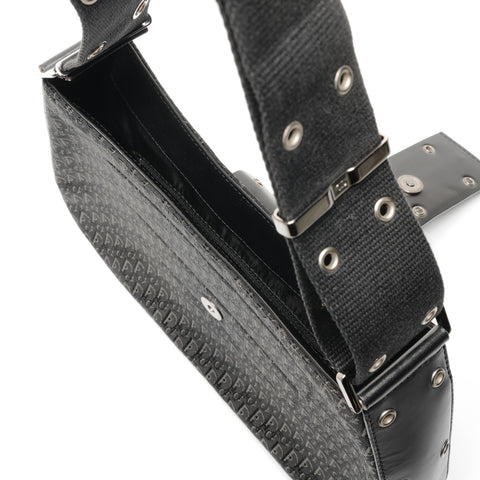 Christian Dior Canvas Street Chic Trotter Shoulder Bag black WS26796