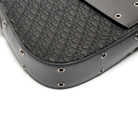 Christian Dior Canvas Street Chic Trotter Shoulder Bag black WS26796
