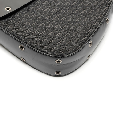 Christian Dior Canvas Street Chic Trotter Shoulder Bag black WS26796