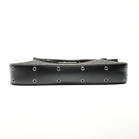 Christian Dior Canvas Street Chic Trotter Shoulder Bag black WS26796