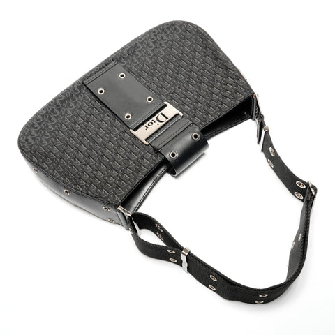 Christian Dior Canvas Street Chic Trotter Shoulder Bag black WS26796