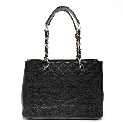 CHANEL Deka COCO Mark GST Matelasse Caviar Tote Bag, No. 13, 2009-2010 Shoulder Bag black WS26797