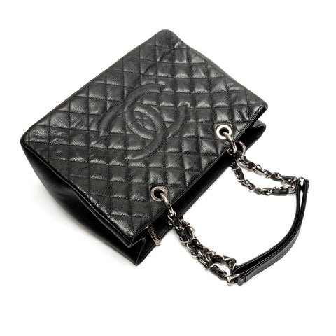 CHANEL Deka COCO Mark GST Matelasse Caviar Tote Bag, No. 13, 2009-2010 Shoulder Bag black WS26797
