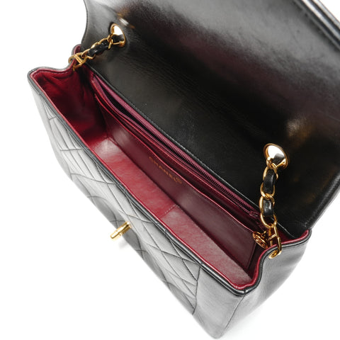 CHANEL Diana 25 Matelasse Lambskin Chain, No. 2, 1991-1993 Shoulder Bag black WS26798