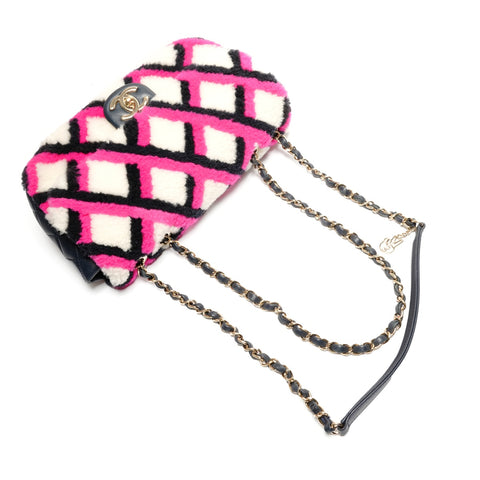 CHANEL Mouton Boa Matelasse Flap Chain 23 Series 2016-2017 Shoulder Bag multicolor WS26802