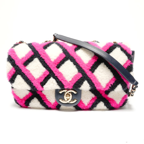 CHANEL Mouton Boa Matelasse Flap Chain 23 Series 2016-2017 Shoulder Bag multicolor WS26802