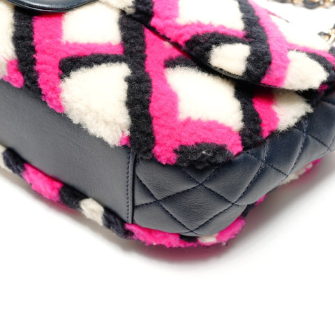 CHANEL Mouton Boa Matelasse Flap Chain 23 Series 2016-2017 Shoulder Bag multicolor WS26802