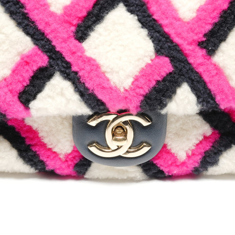 CHANEL Mouton Boa Matelasse Flap Chain 23 Series 2016-2017 Shoulder Bag multicolor WS26802