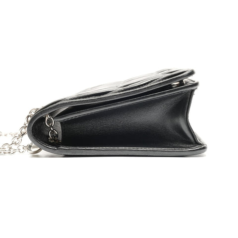 Miu Miu Leather Matelasse Camera Bag with Flap, Small, 5BP065 Shoulder Bag black WS26803