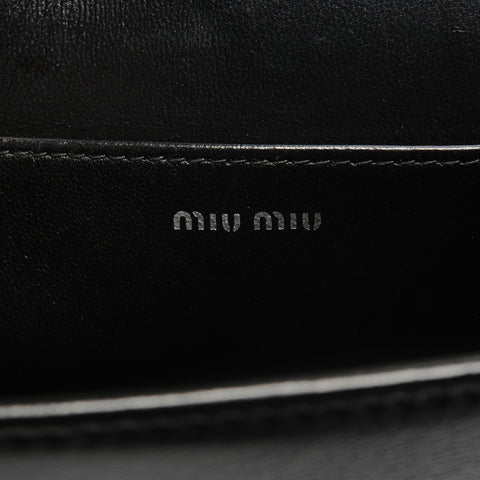 Miu Miu Leather Matelasse Camera Bag with Flap, Small, 5BP065 Shoulder Bag black WS26803