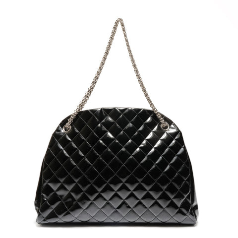 CHANEL No. 14 2010-2012 Patent Leather Matelasse Chain Mademoiselle Shoulder Bag black WS26804