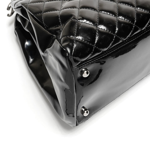 CHANEL No. 14 2010-2012 Patent Leather Matelasse Chain Mademoiselle Shoulder Bag black WS26804