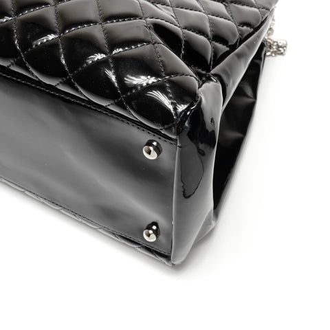 CHANEL No. 14 2010-2012 Patent Leather Matelasse Chain Mademoiselle Shoulder Bag black WS26804
