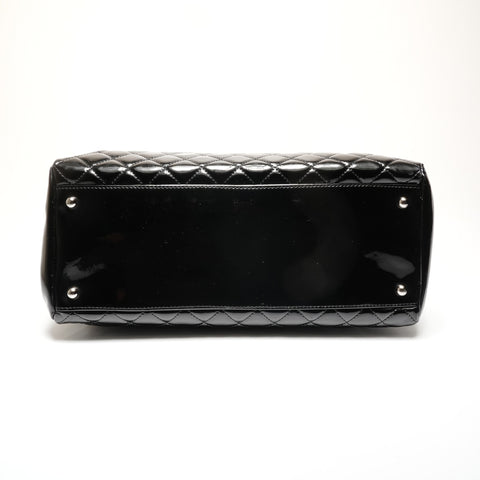 CHANEL No. 14 2010-2012 Patent Leather Matelasse Chain Mademoiselle Shoulder Bag black WS26804