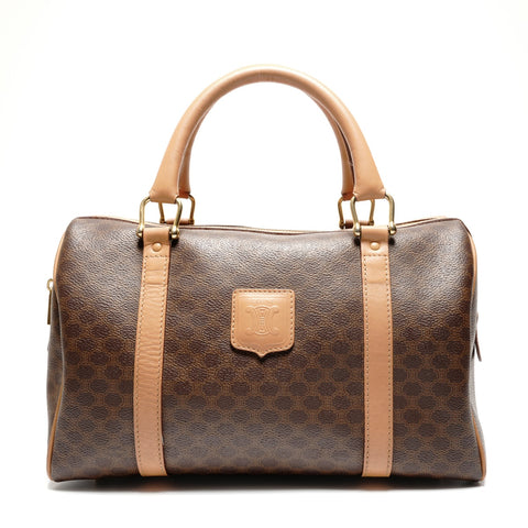 CELINE Macadam PVC Boston bag Brown WS26805