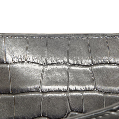 BALENCIAGA Embossed Leather Neo City 2way Handbag gray WS26806