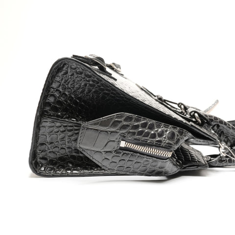 BALENCIAGA Embossed Leather Neo City 2way Handbag gray WS26806