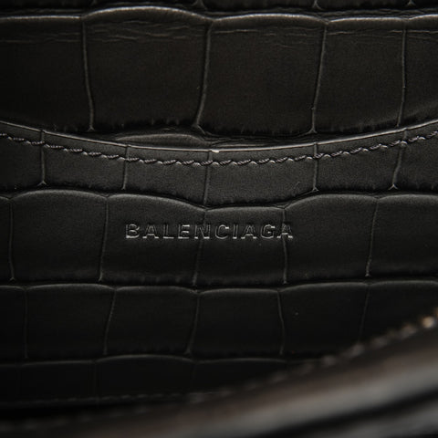 BALENCIAGA Embossed Leather Neo City 2way Handbag gray WS26806