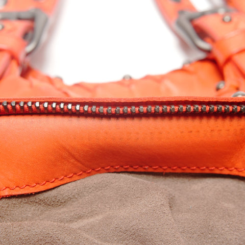 BOTTEGAVENETA Leather studs INTRECCIATO Tote Bag Orange WS26808