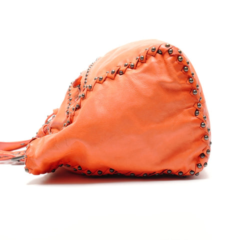 BOTTEGAVENETA Leather studs INTRECCIATO Tote Bag Orange WS26808