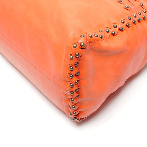 BOTTEGAVENETA Leather studs INTRECCIATO Tote Bag Orange WS26808