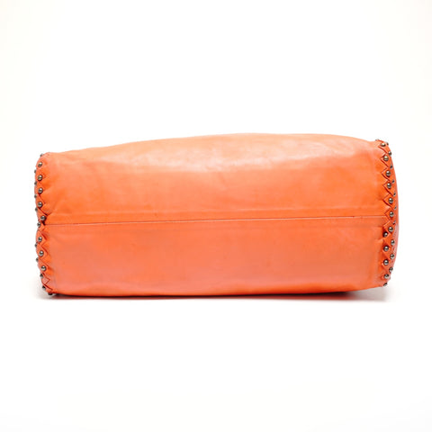 BOTTEGAVENETA Leather studs INTRECCIATO Tote Bag Orange WS26808