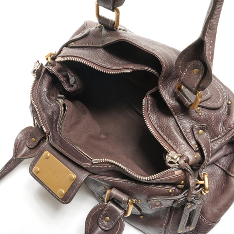 Chloe Leather Paddington Shoulder Bag Brown WS26810