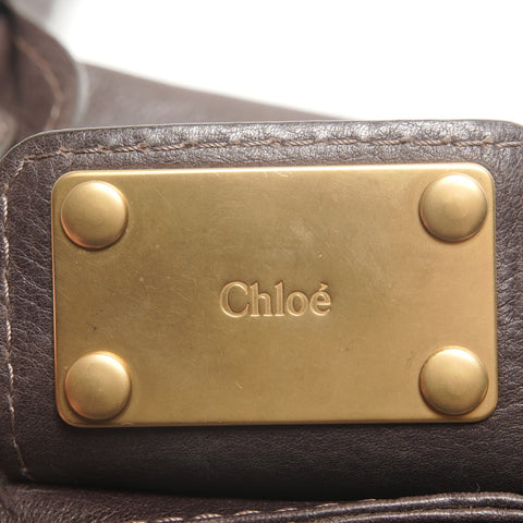 Chloe Leather Paddington Shoulder Bag Brown WS26810