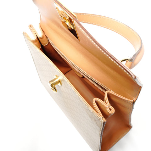 CELINE Macadam Top Handle 2-way PVC Handbag beige WS26811
