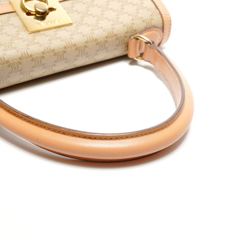 CELINE Macadam Top Handle 2-way PVC Handbag beige WS26811