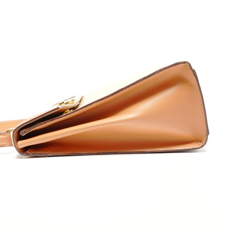 CELINE Macadam Top Handle 2-way PVC Handbag beige WS26811