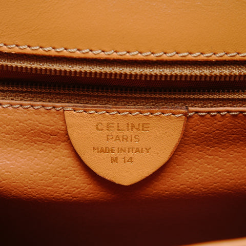 CELINE Macadam Top Handle 2-way PVC Handbag beige WS26811