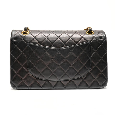 CHANEL Double flap Matelasse lambskin 9.8" No. 6 2000-2002 Shoulder Bag black WS26812