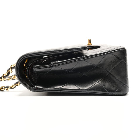 CHANEL Double flap Matelasse lambskin 9.8" No. 6 2000-2002 Shoulder Bag black WS26812