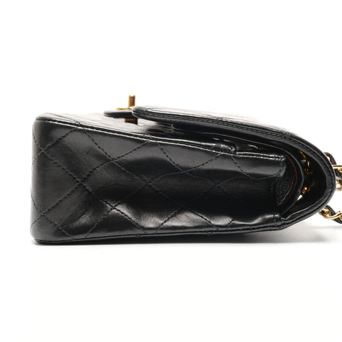 CHANEL Double flap Matelasse lambskin 9.8" No. 6 2000-2002 Shoulder Bag black WS26812
