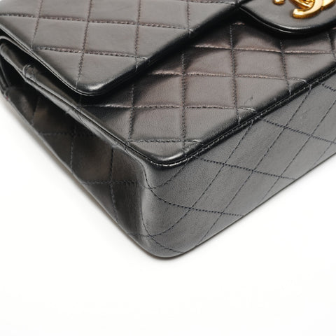 CHANEL Double flap Matelasse lambskin 9.8" No. 6 2000-2002 Shoulder Bag black WS26812