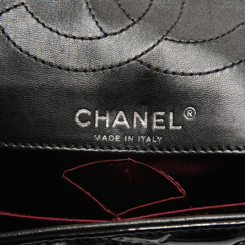 CHANEL Icon Motif Patent Leather Matelasse Chain 14 Series 2010-2011 Shoulder Bag black WS26813