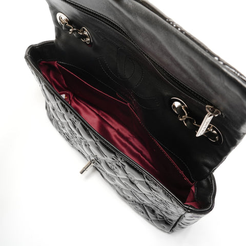CHANEL Icon Motif Patent Leather Matelasse Chain 14 Series 2010-2011 Shoulder Bag black WS26813