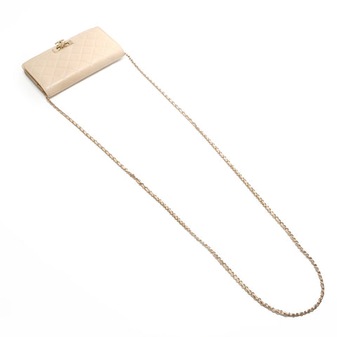 CHANEL Caviar Chain Wallet Matelasse 28 Series 2019 Shoulder Bag beige WS26814