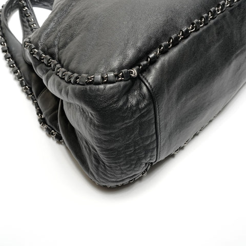 CHANEL Leather Chain Hobo Luxury No. 9 2004-2005 Shoulder Bag black WS26819