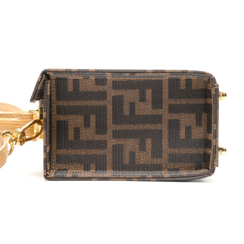 FENDI Zucca Canvas Vanity Mini Trunk 2-Way Handbag Brown WS26820