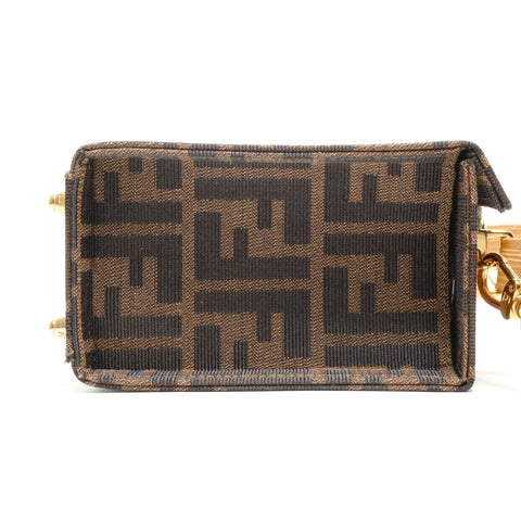 FENDI Zucca Canvas Vanity Mini Trunk 2-Way Handbag Brown WS26820