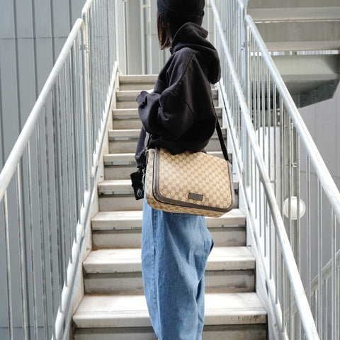 GUCCI GG canvas messenger bag Shoulder Bag Brown WS26821