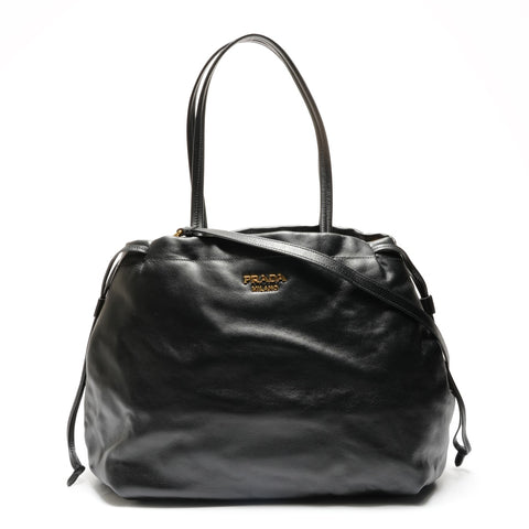 PRADA Leather tote 2-way Tote Bag black WS26823