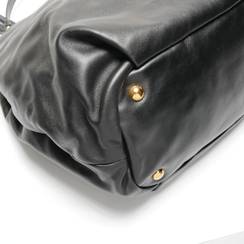 PRADA Leather tote 2-way Tote Bag black WS26823
