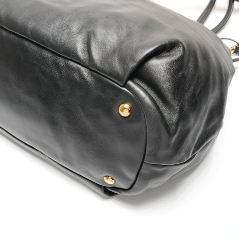 PRADA Leather tote 2-way Tote Bag black WS26823